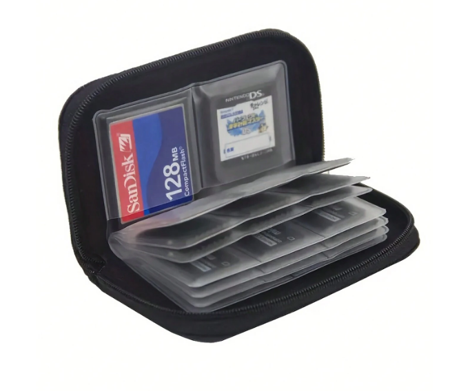 Compact (Small) Memory Card PVC Storage Bag, Great for SD & CF Cards