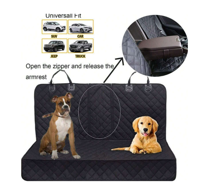 Washable & Waterproof Backseat Dog Seat Cover, Scratch-Resistant Non-Slip, Aides with Pet Hair & Mud