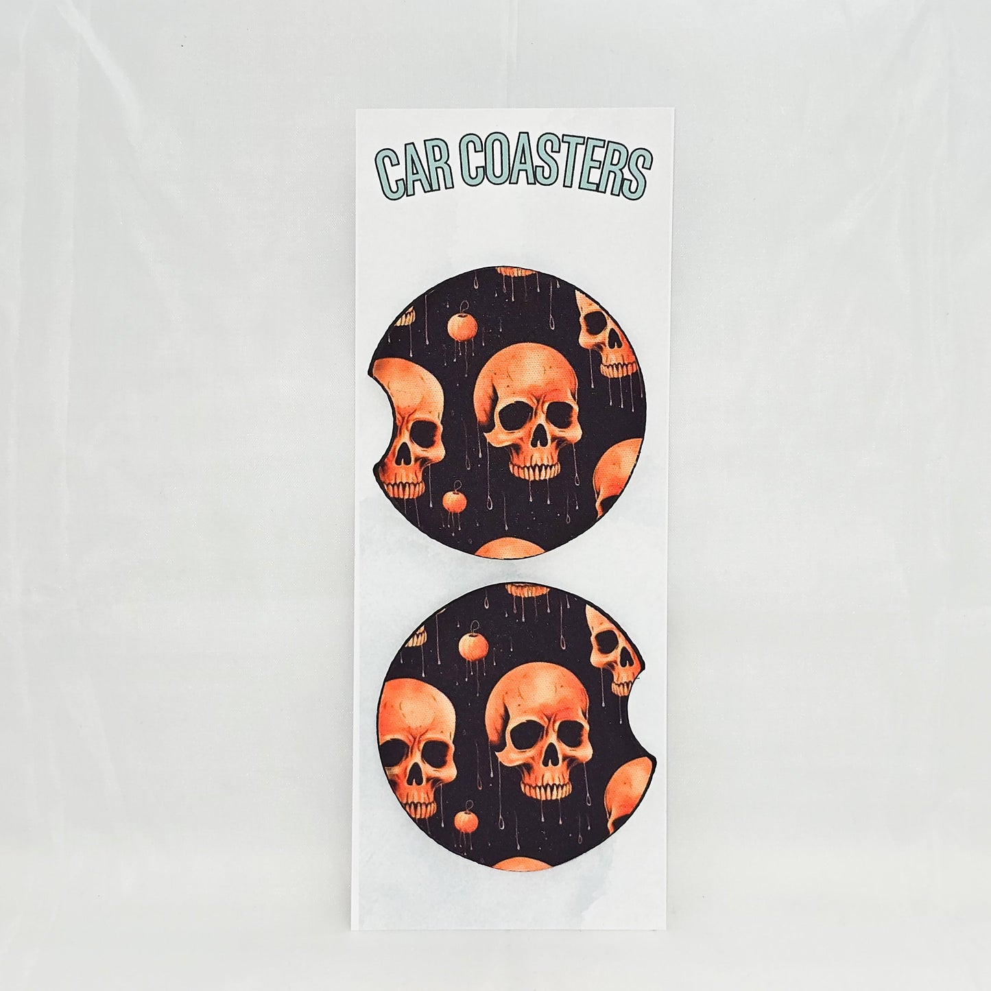 Skull Drip Halloween Car Coasters