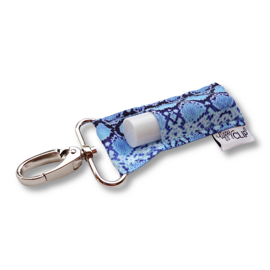 Snakeskin on Blue LippyClip® Lip Balm Holder