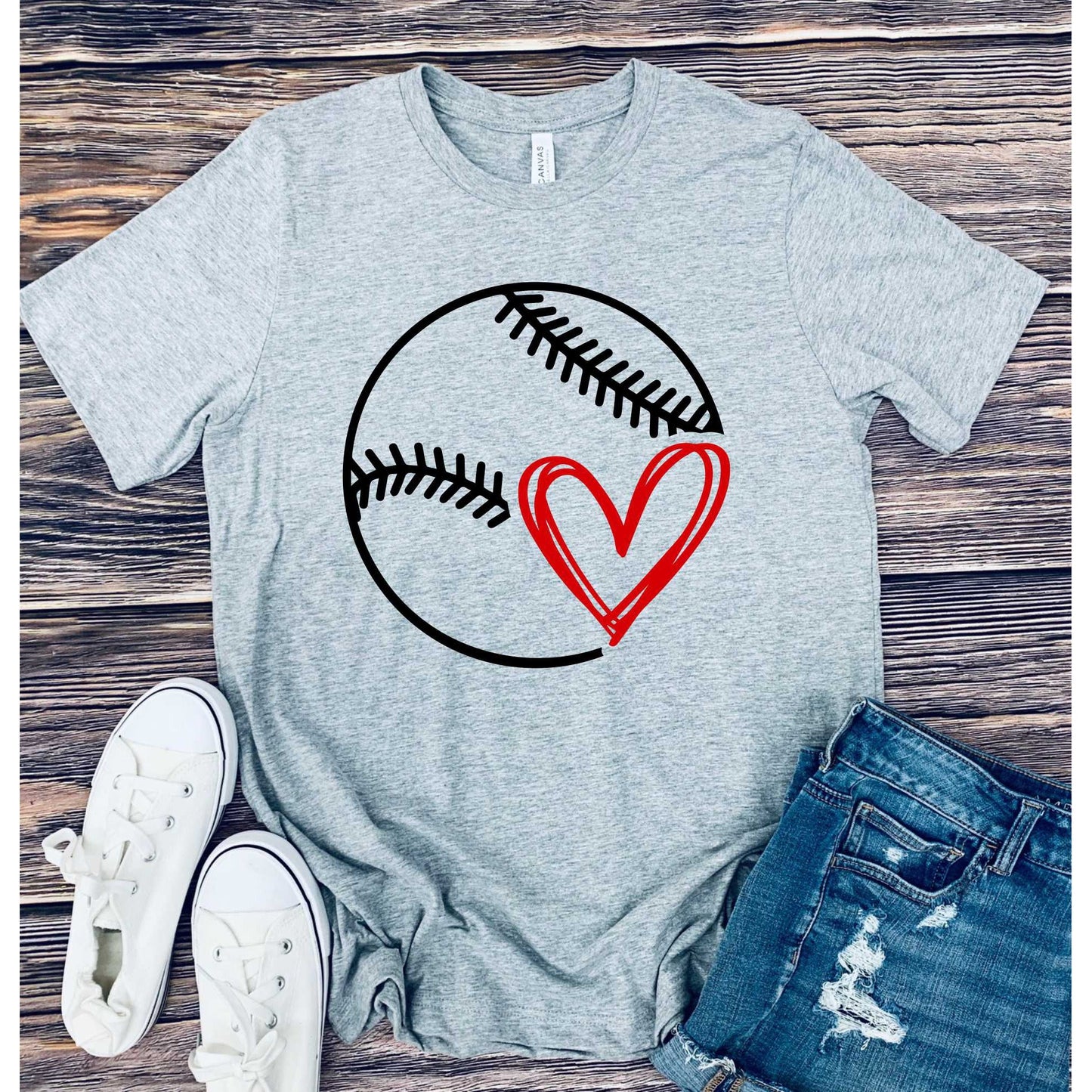 FULL SIZE Baseball/Softball with Heart Graphic tee