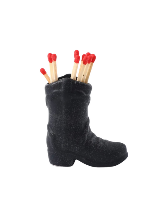 Black Ceramic Boot Match Holder