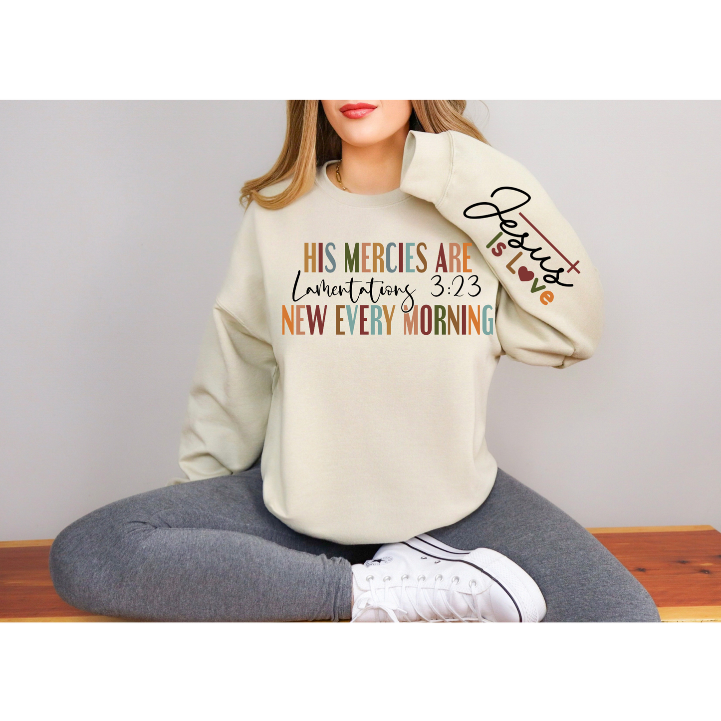 Full Size His Mercies are New Sweatshirt