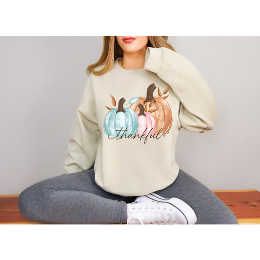 Full Size Thankful Pumpkin Sweatshirt