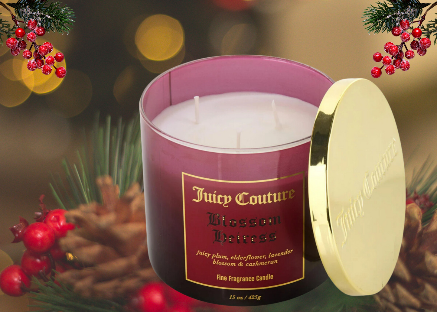 Juicy Couture Blossom Heiress Candle 14.5 oz by Juicy Couture ❤️