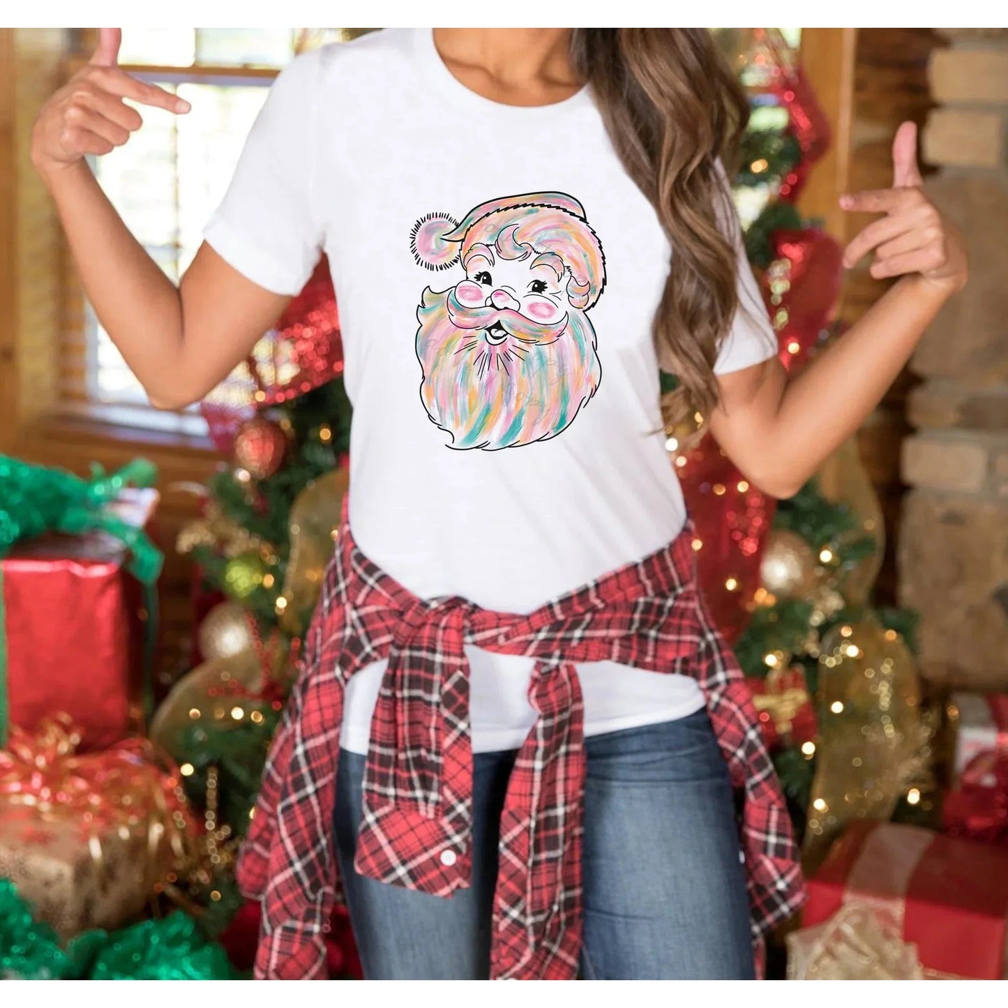 Full Size Watercolor Vintage Santa ~ Graphic Tee/Sweatshirt options