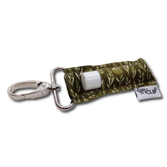 Wildflowers on Olive Green LippyClip® Lip Balm Holder