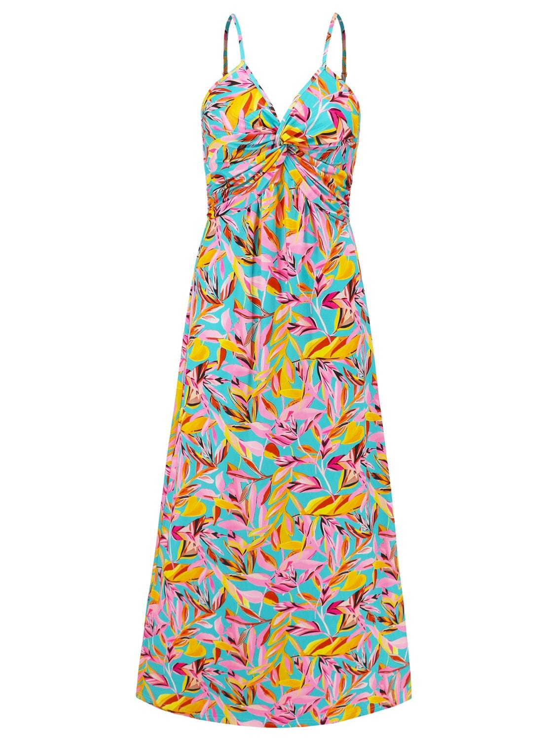 Full Size Twisted Printed V-Neck Cami Dress