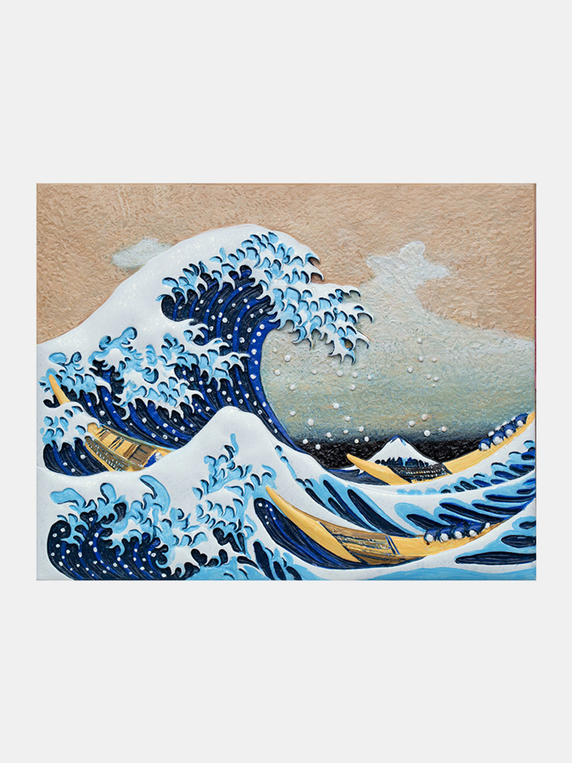 Relief The Great Wave off Kanagawa DIY 3D Oil Painting Kit