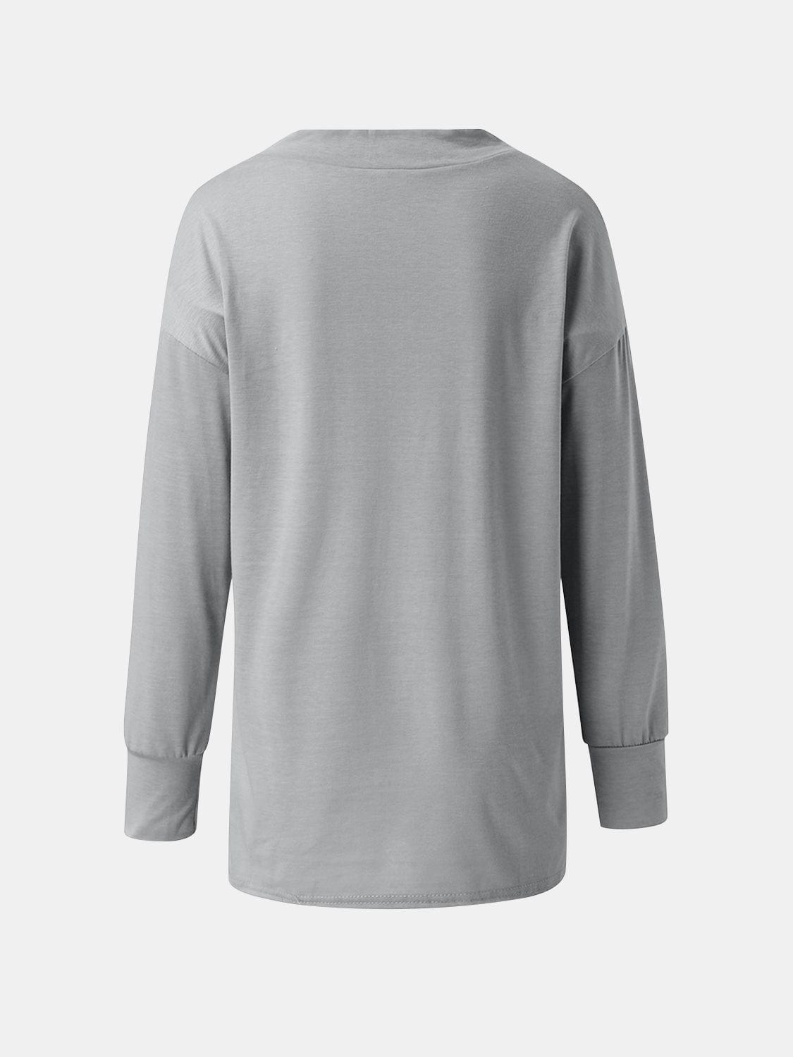 Full Size V-Neck Long Sleeve T-Shirt