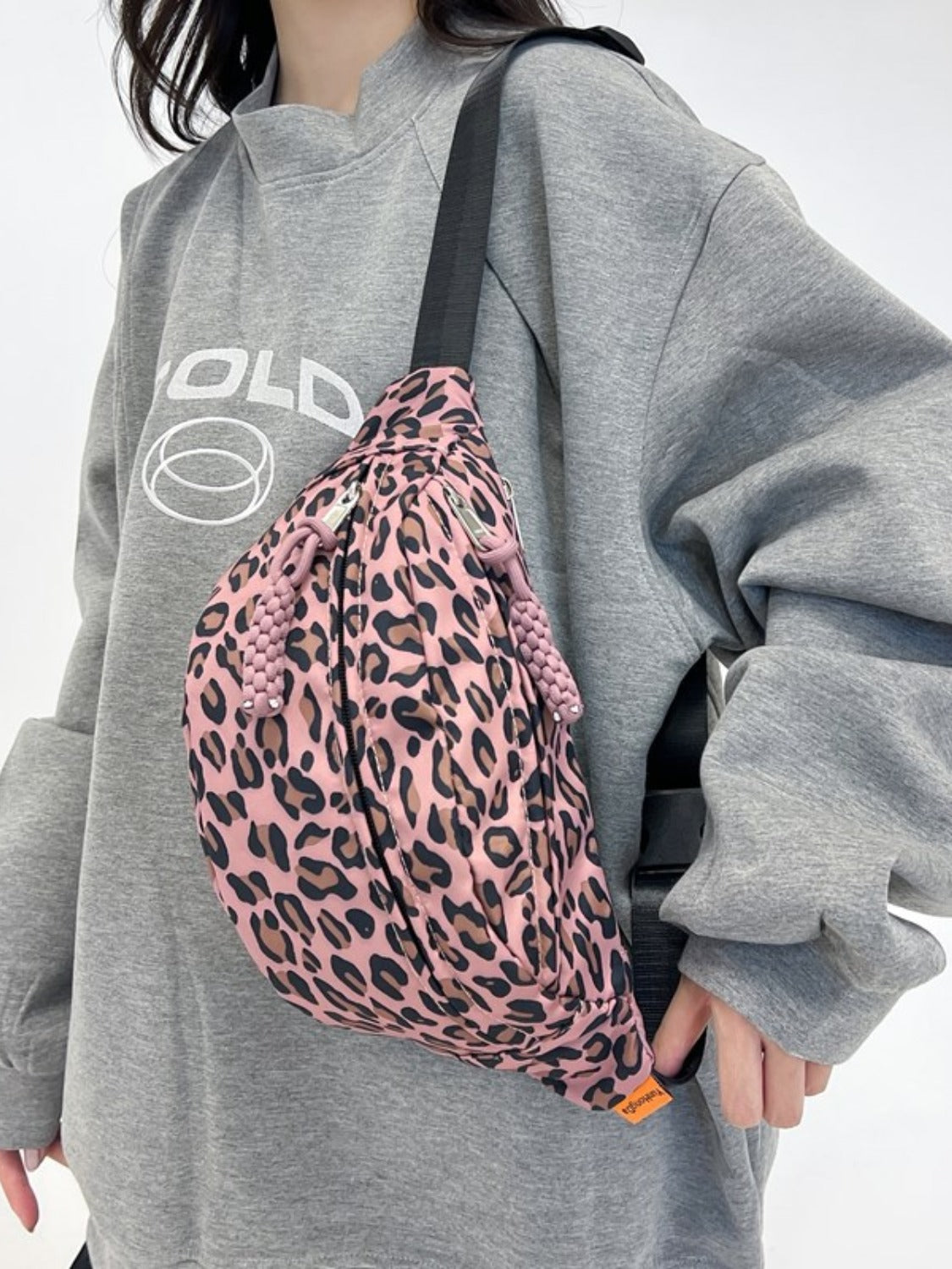 Leopard Nylon Crossbody Bag