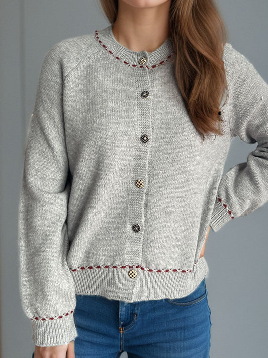 Button Down Long Sleeve Cardigan