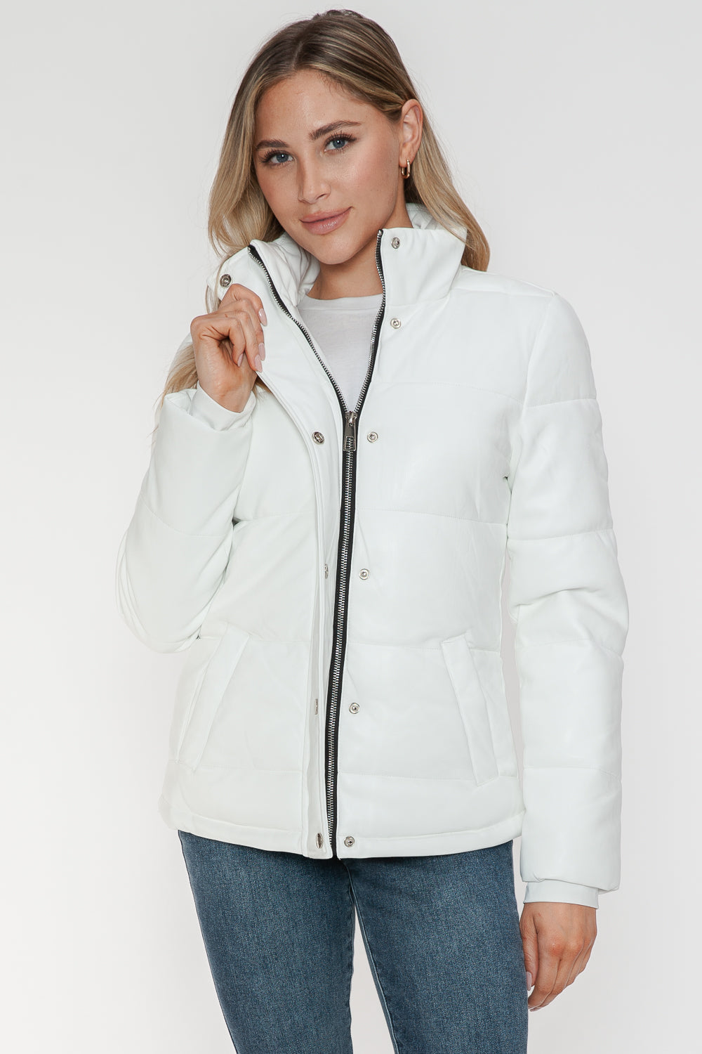 YMI Pocketed Zip Up Turtleneck Puffer Jacket