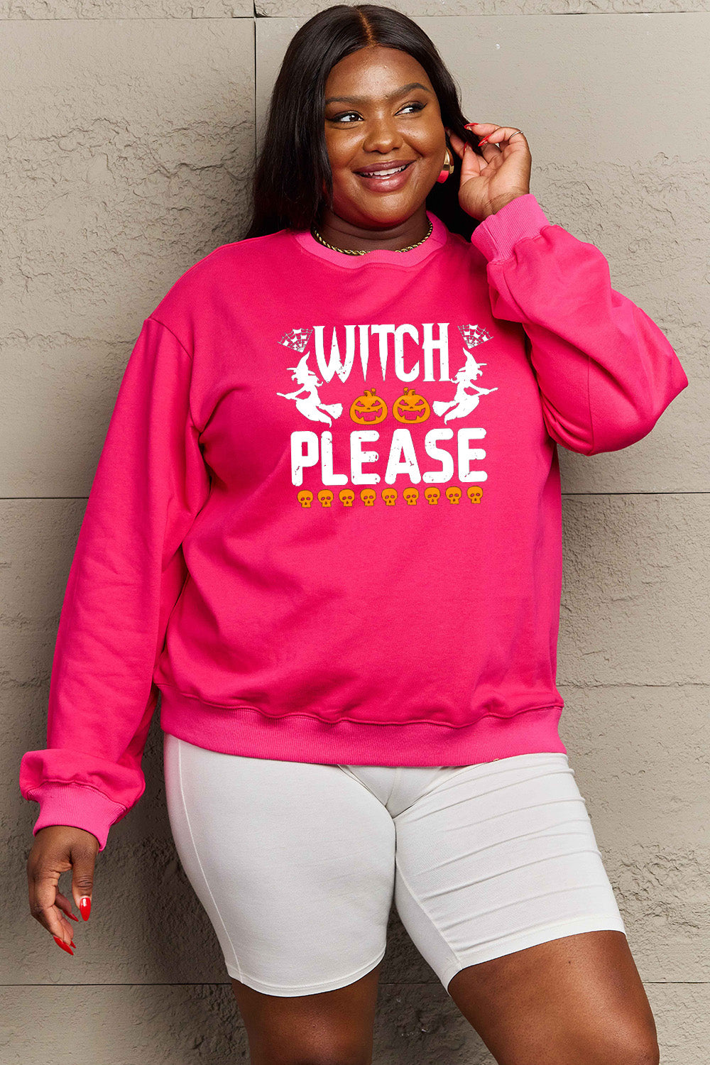 Simply Love Full Size WITCH PLEASE Graphic Sweatshirt