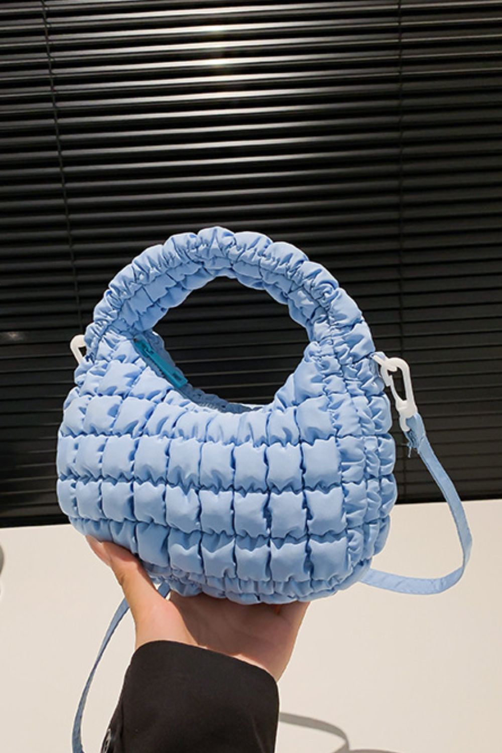 Quilted Puffy Removable Strap Crossbody Bag