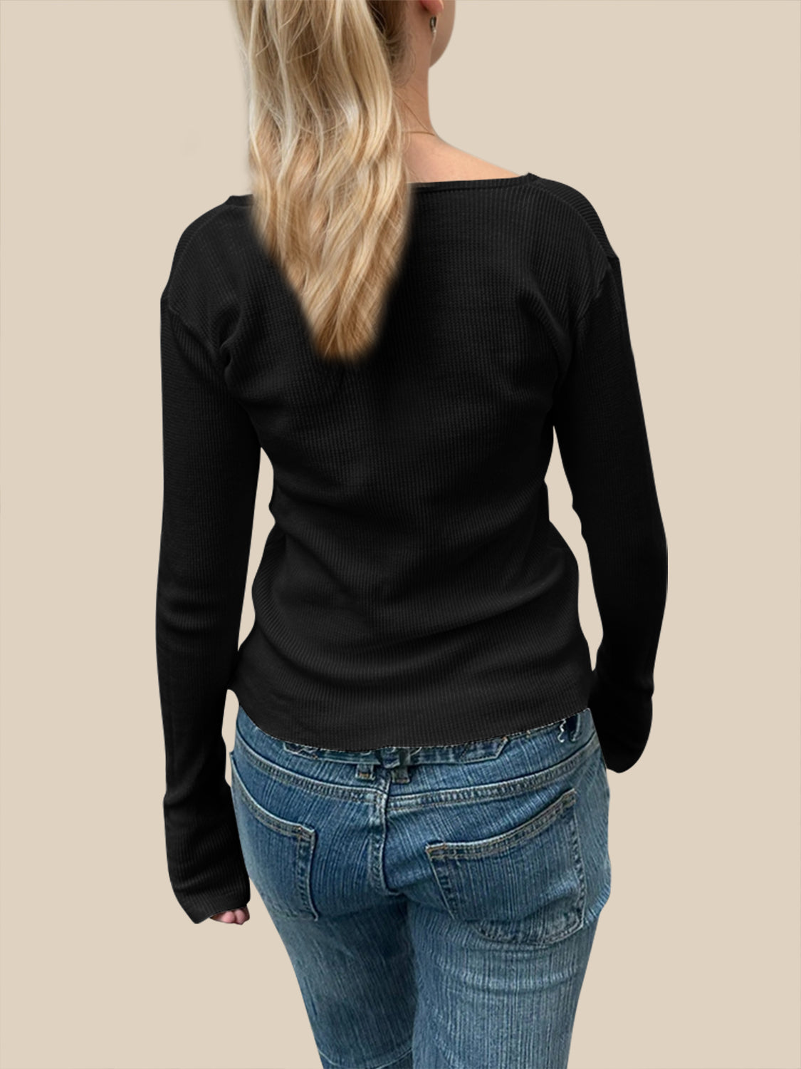 Devine Quarter Button Long Sleeve T-Shirt