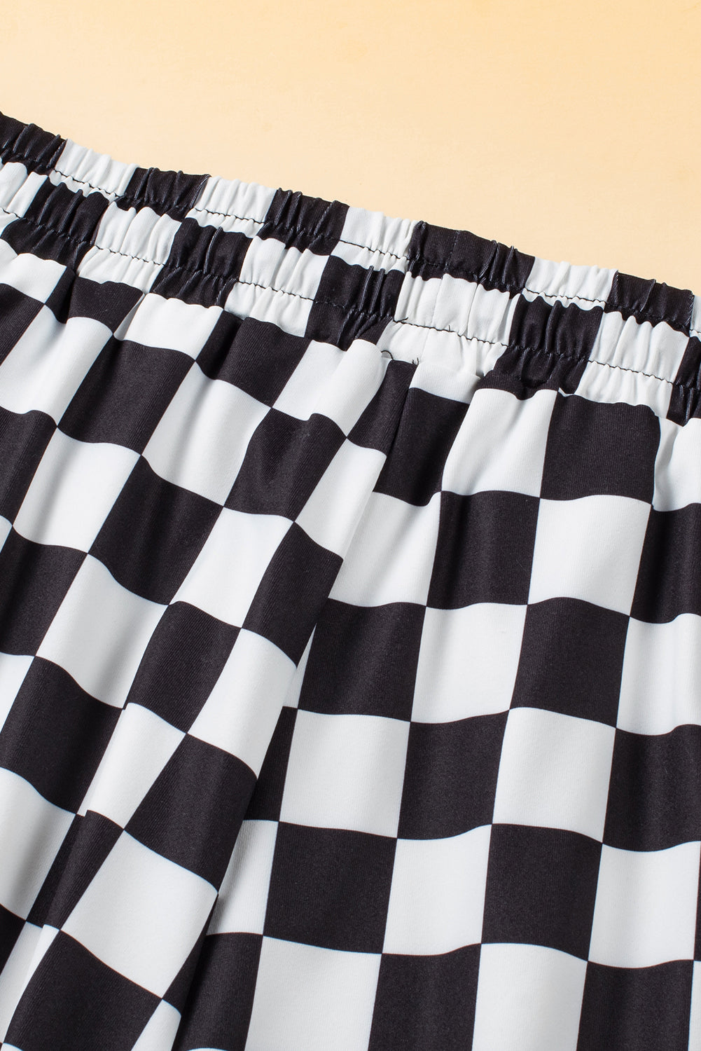 Drawstring Checkered Shorts with Pockets