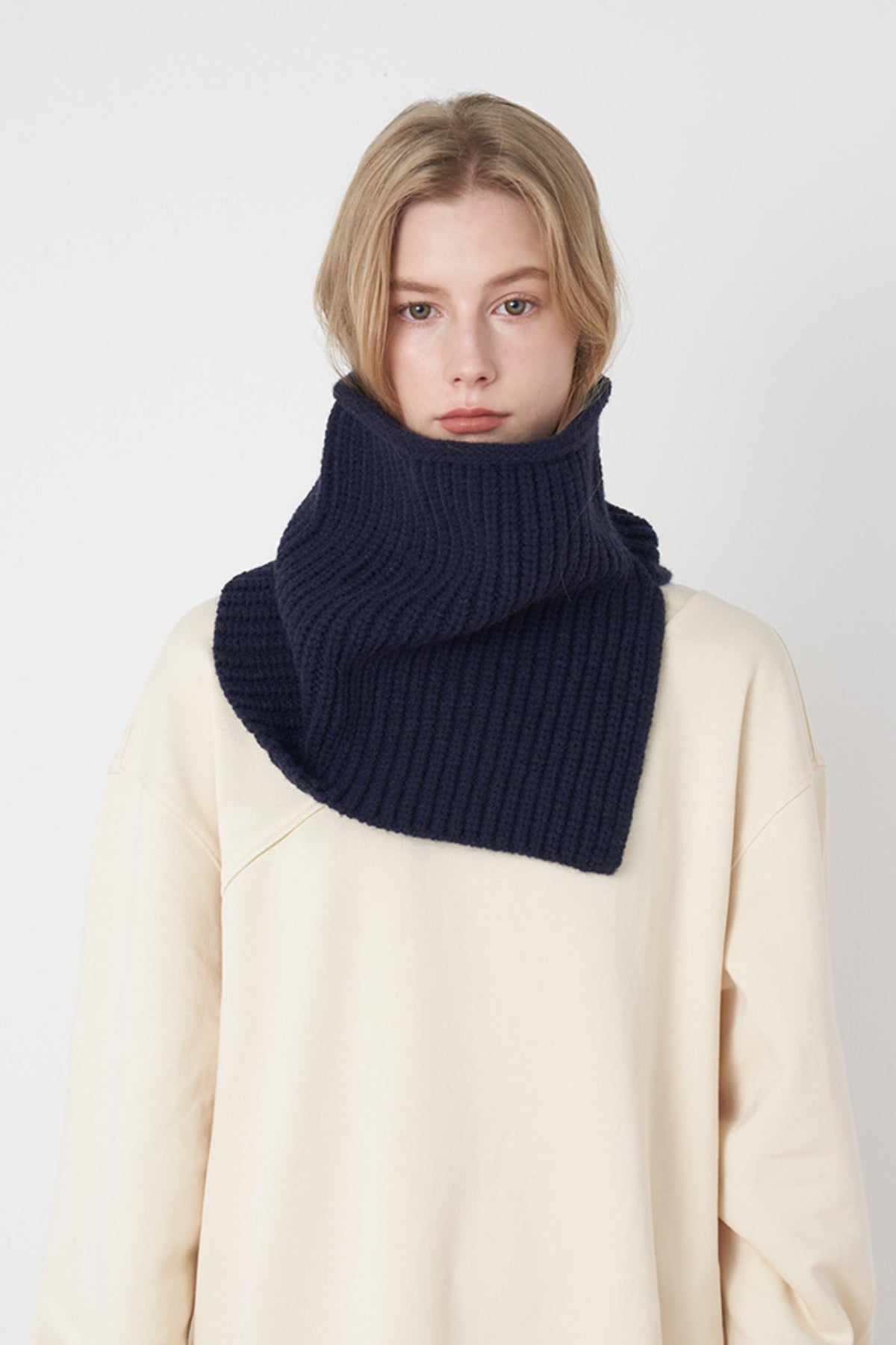 Slit Pullover Knit Scarf