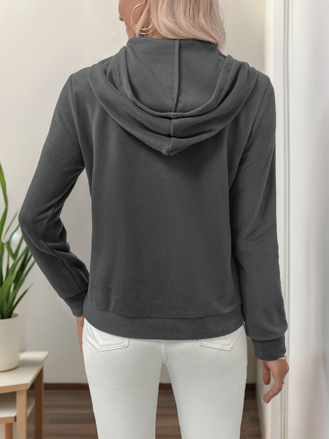 Perfee Pearl Butterfly Long Sleeve Hoodie