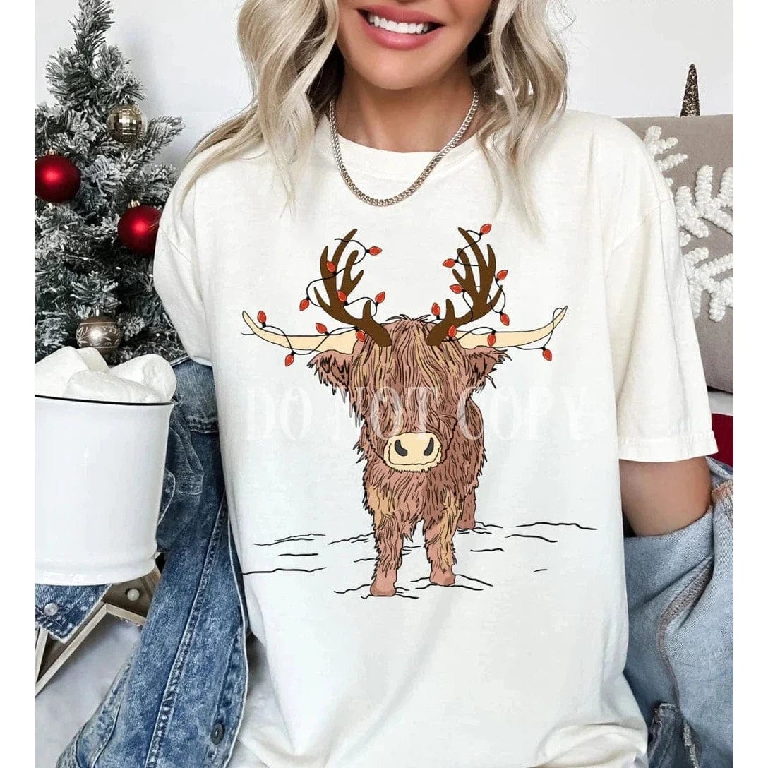 Full Size Highland Christmas Cow GRAPHIC TEE