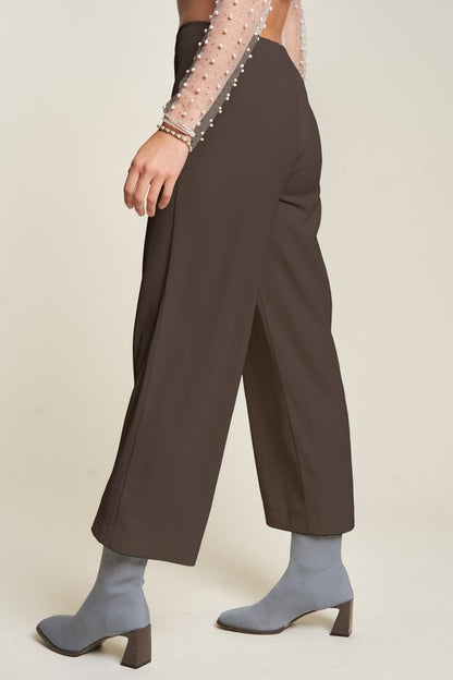 Davi & Dani Wide Leg Mid-Rise Pants