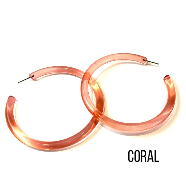 Bangle Lucite Hoop Earrings - 3 Inch