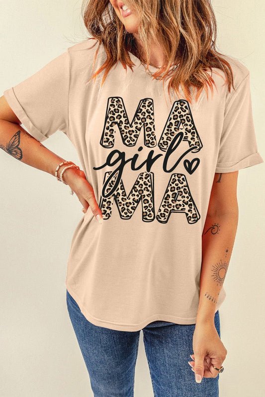 MAMA GIRL Round Neck Short Sleeve T-Shirt