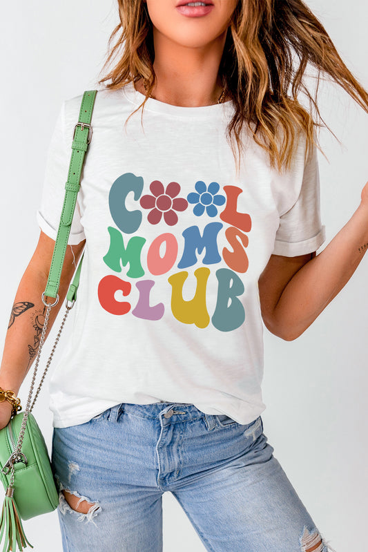 Full Size COOL MOMS CLUB Round Neck Short Sleeve T-Shirt