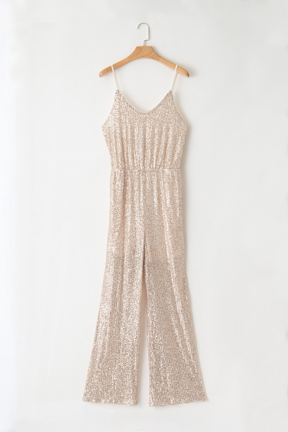 Sequin Spaghetti Strap Wide Leg Jumpsuit