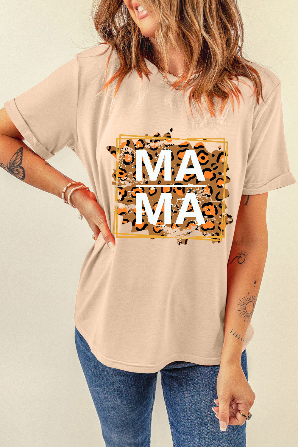 Full Size MAMA Round Neck Short Sleeve T-Shirt