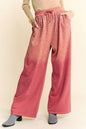 Davi & Dani Rhinestone Drawstring Wide Leg Pants