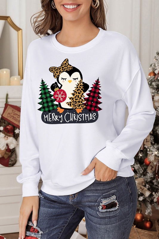 Christmas Graphic Round Neck Long Sleeve T-Shirt