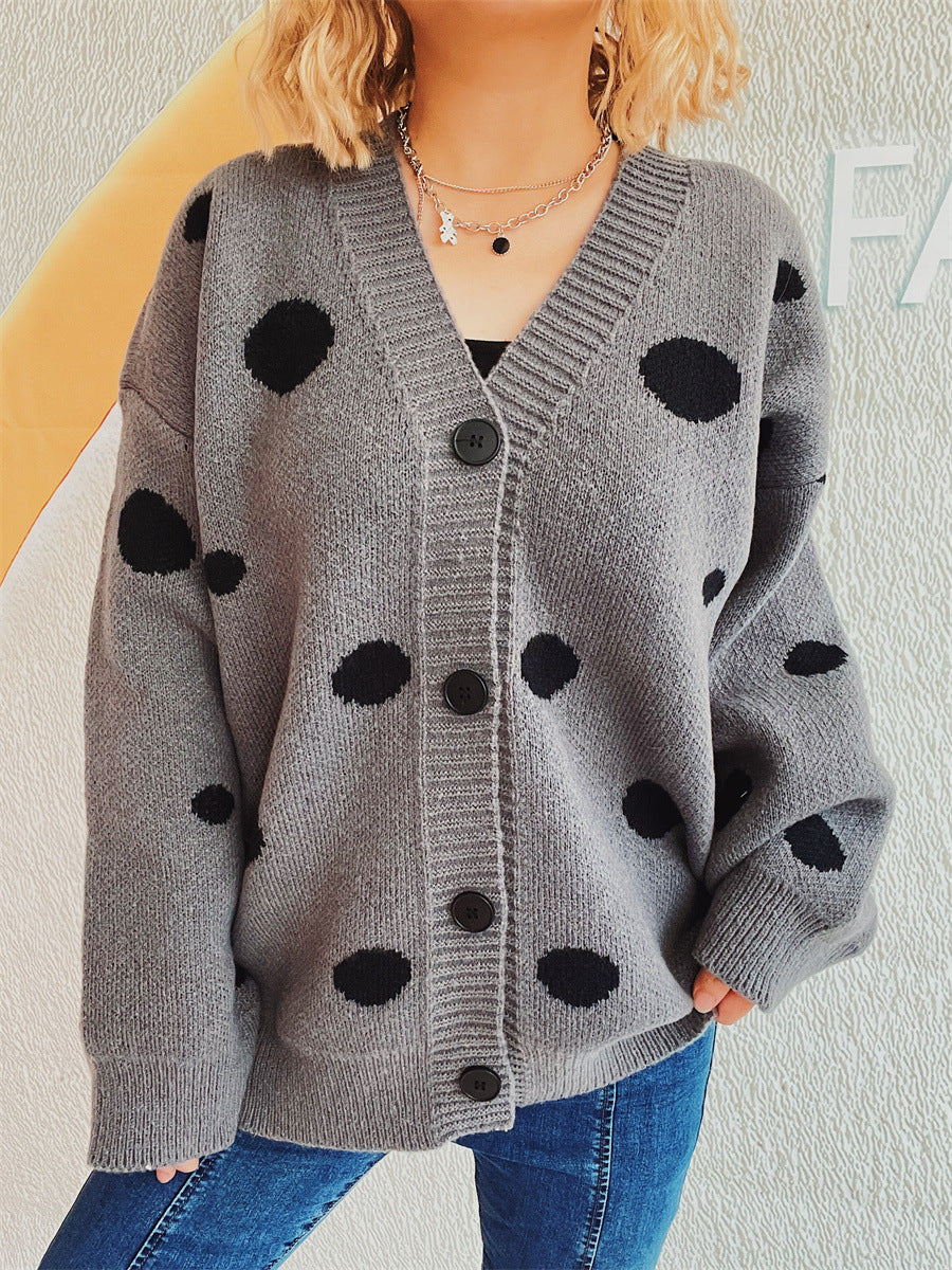 Polka Dot Button Up Cardigan