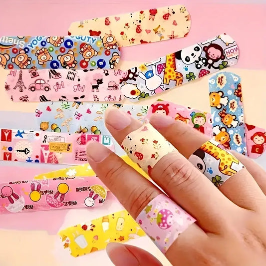 120pc Cartoon Breathable Waterproof Bandage Patches, Suitable For Wounds, Minor Cuts, And Abrasions