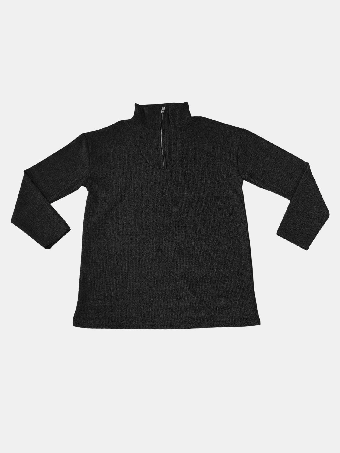 Full Size Quarter Zip Long Sleeve Top