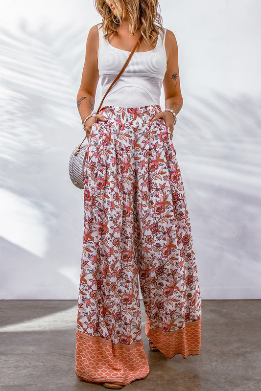 Bohemian Pleated Floral Culottes