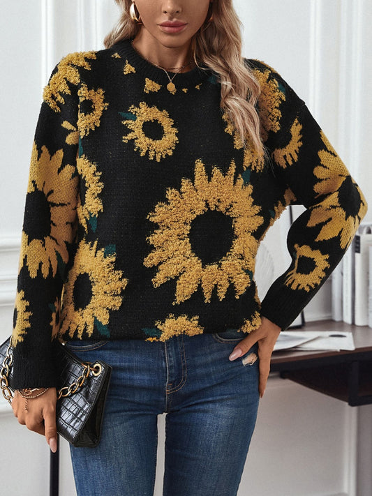 Sunflower Round Neck Long Sleeve Sweater