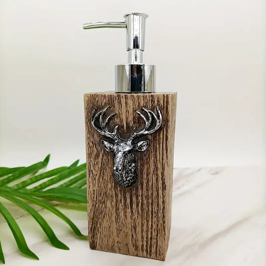 Deer Resin Design Refillable Lotion or Soap Dispenser, Leak-Proof Liquid Pump Bottle