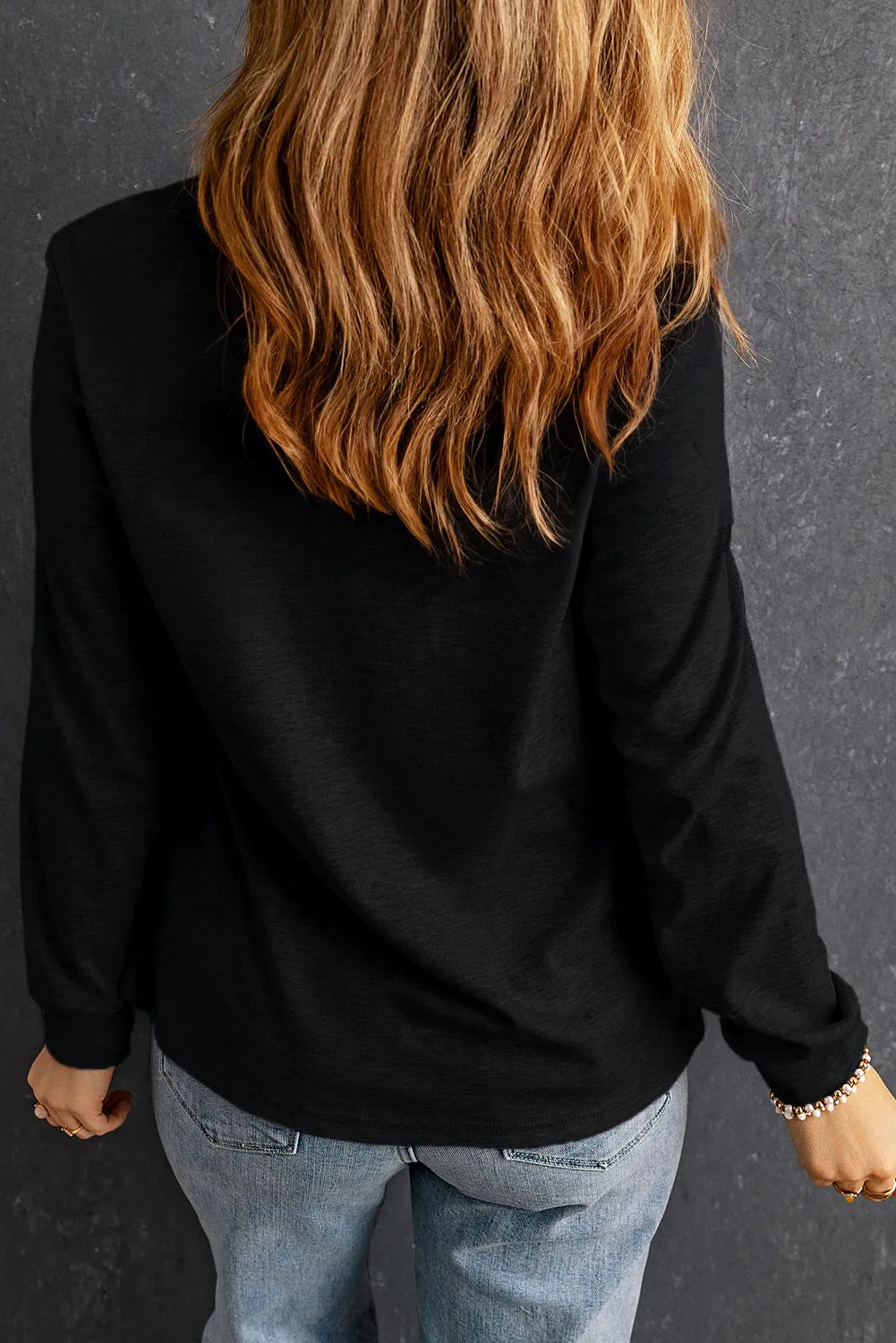 Boots Round Neck Long Sleeve Sweatshirt