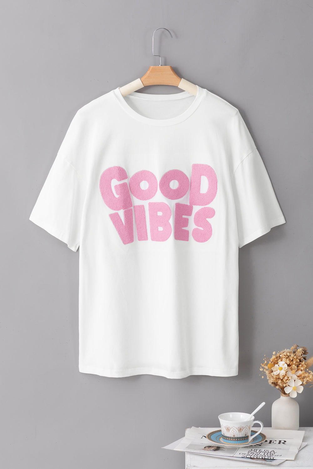 GOOD VIBES Round Neck Half Sleeve T-Shirt