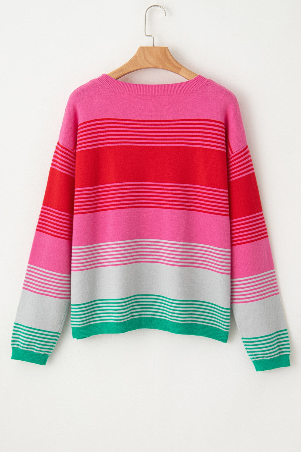 Color Block Round Neck Sweater