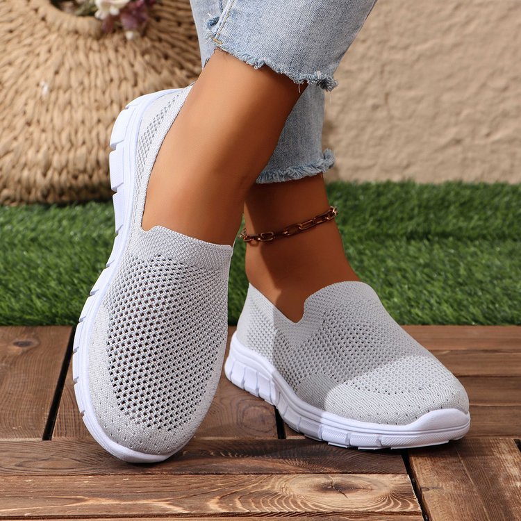 Breathable Mesh Round Toe Slip-Ons