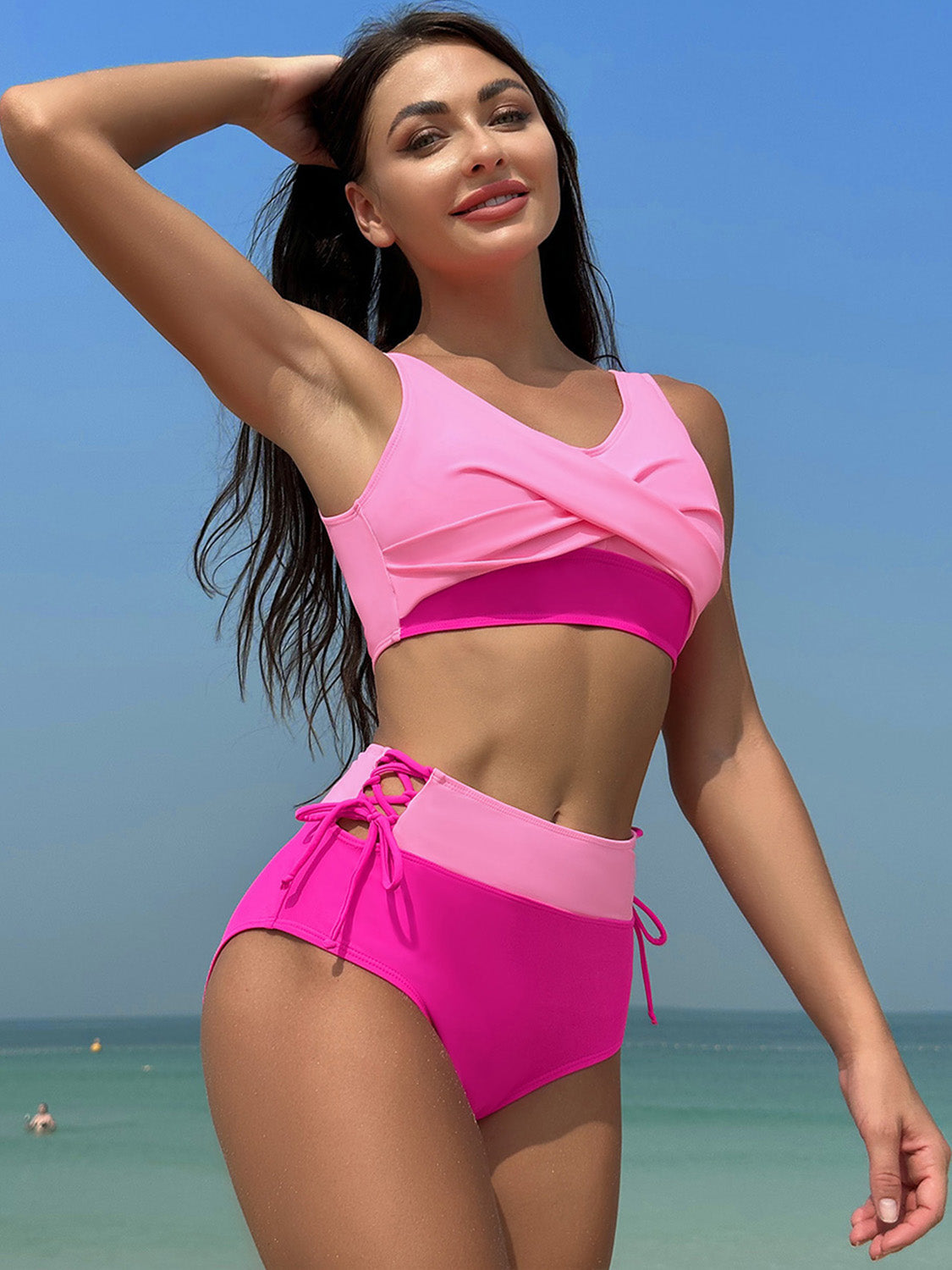 FULL SIZE Ruched Wide Strap Two-Piece Swimwear