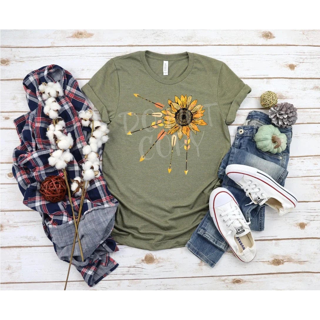 Full Size SUNFLOWER ARROWS GRAPHIC TEE