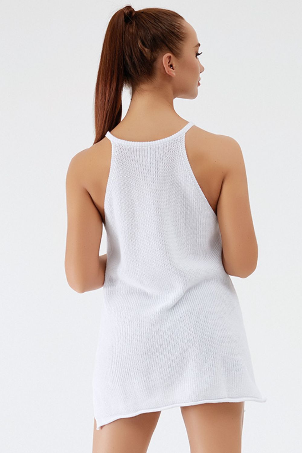 Round Neck Spaghetti Strap Sleeveless Cover Up