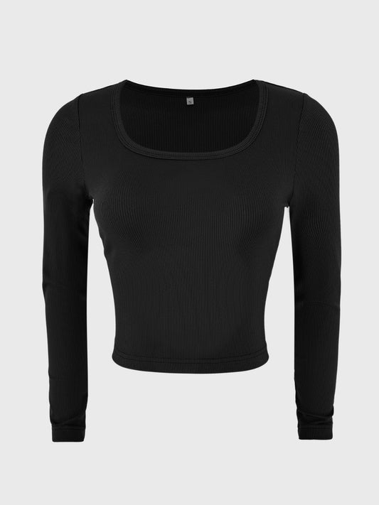 Scoop Neck Long Sleeve T-Shirt