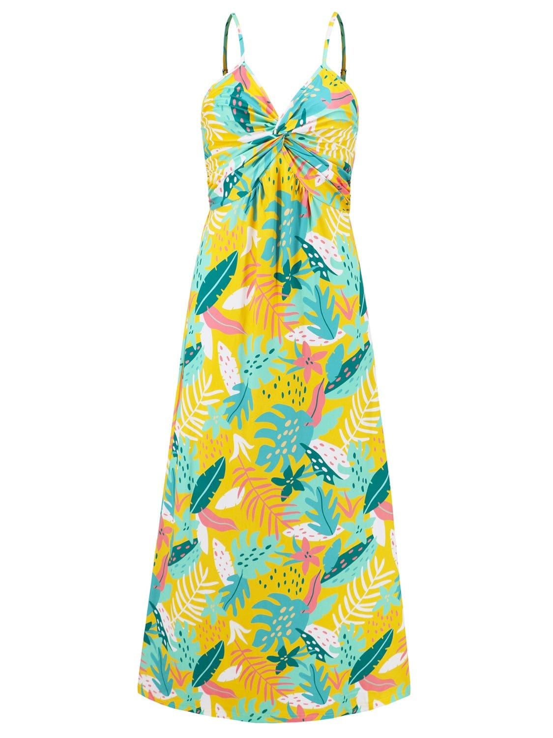 Full Size Twisted Printed V-Neck Cami Dress