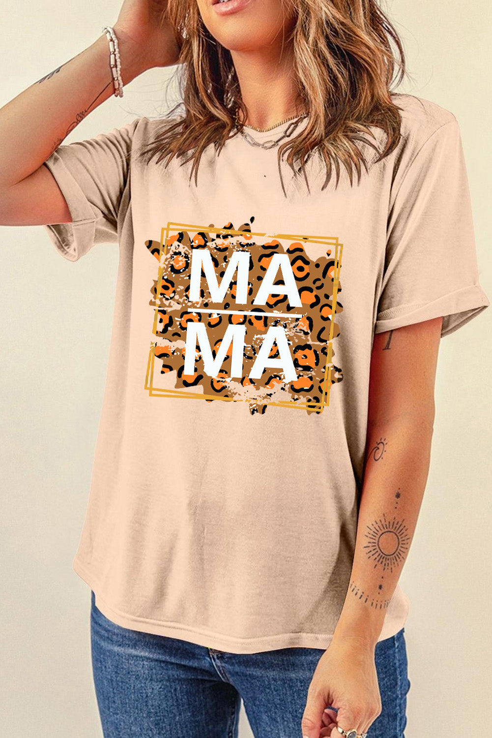 Full Size MAMA Round Neck Short Sleeve T-Shirt