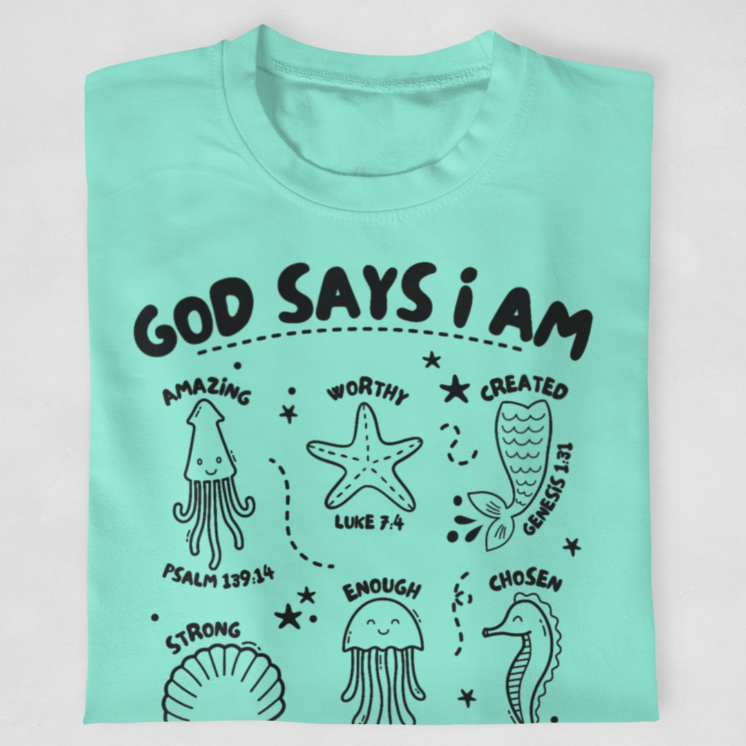 (Children's) Ocean - God Says I Am Youth & Toddler Graphic Tee SZ 2T-Youth20