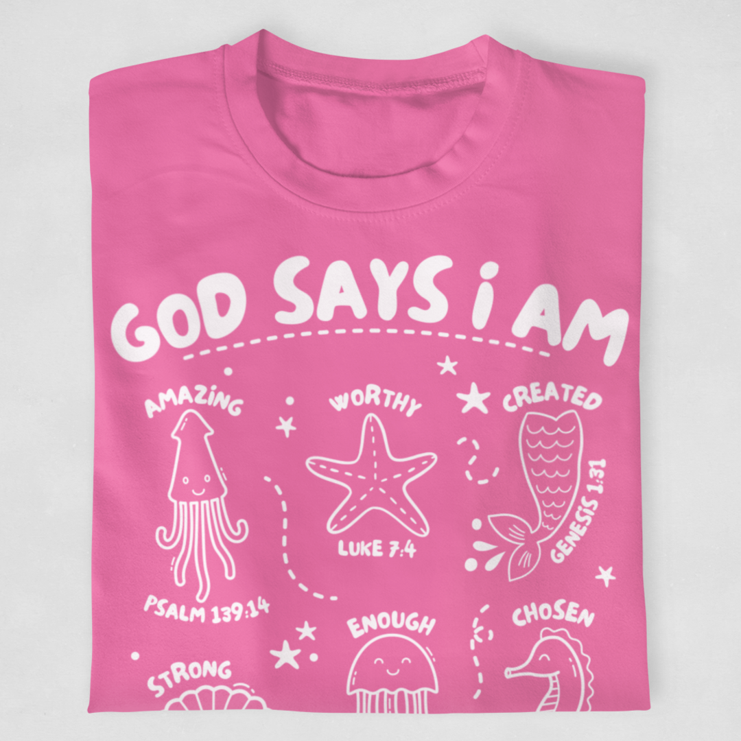 (Children's) Ocean - God Says I Am Youth & Toddler Graphic Tee SZ 2T-Youth20